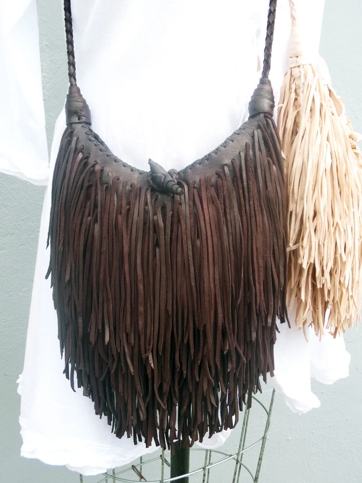 El Fleco Crossbody Fringe Bag Chocolate