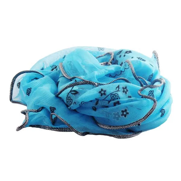 Elegant Flower Shaped Blue Womens Scarf Wrap