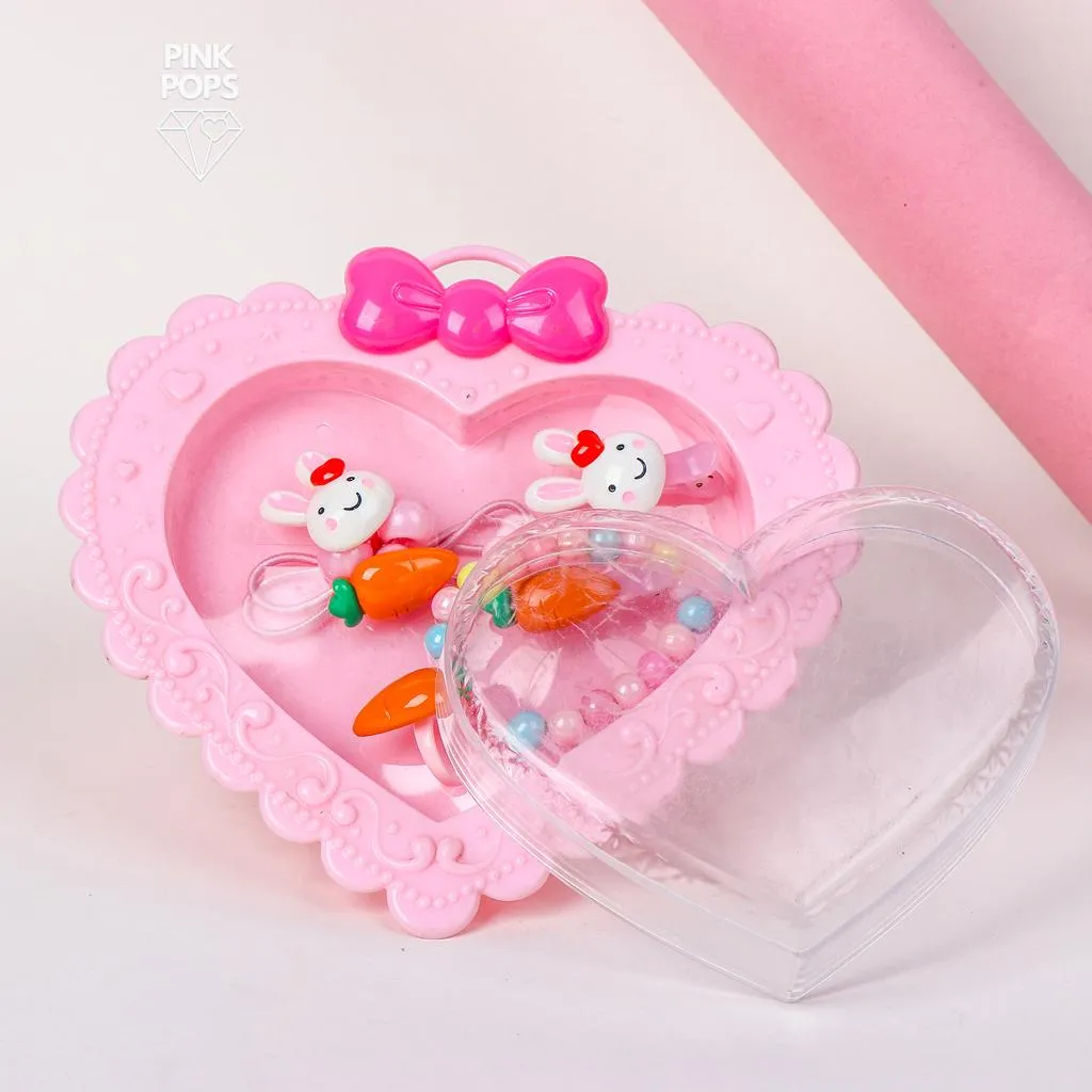 Elegant Pink Heart Kids Hair Accessories