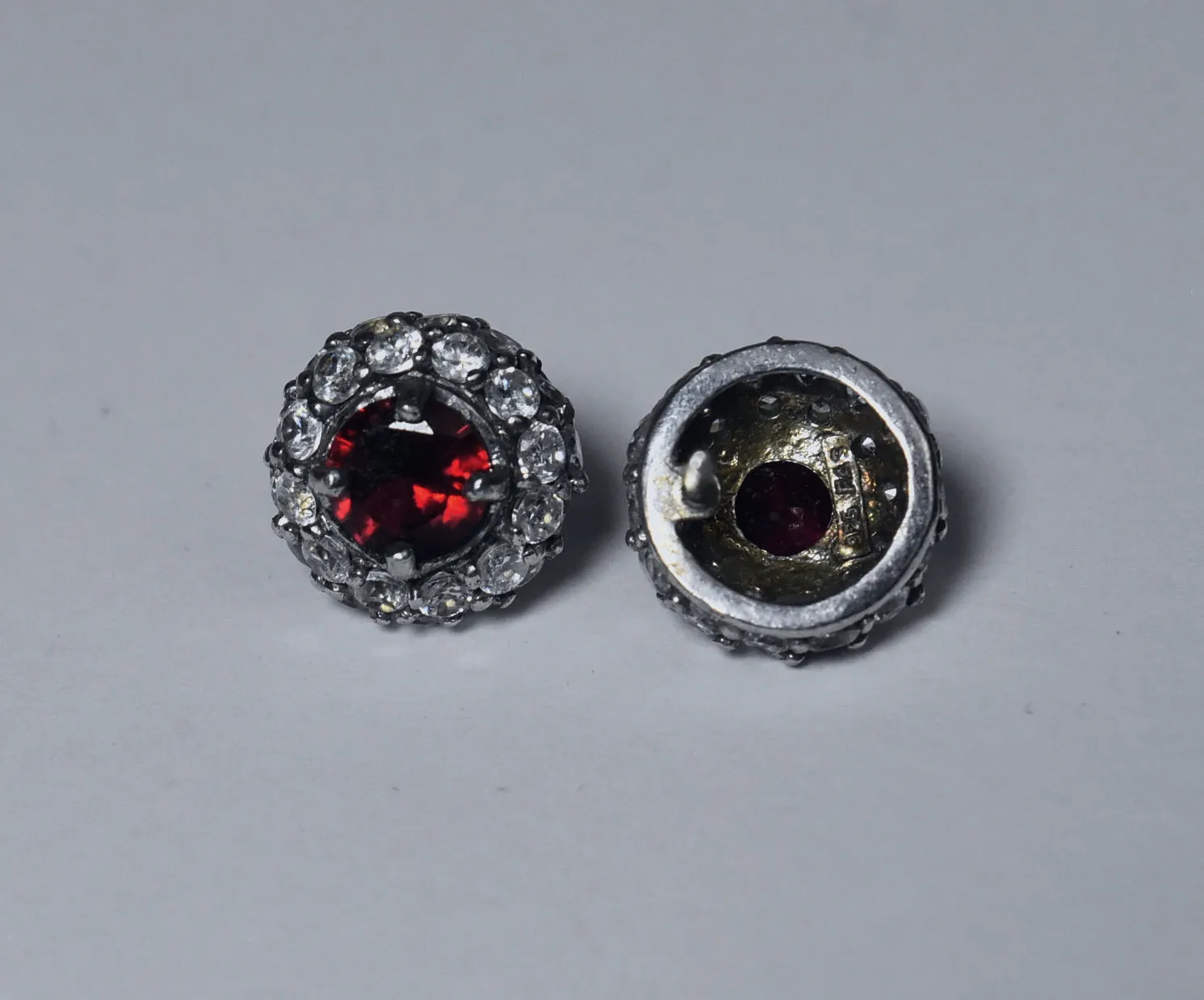 Elegant Ruby Sterling Silver Stud Earrings