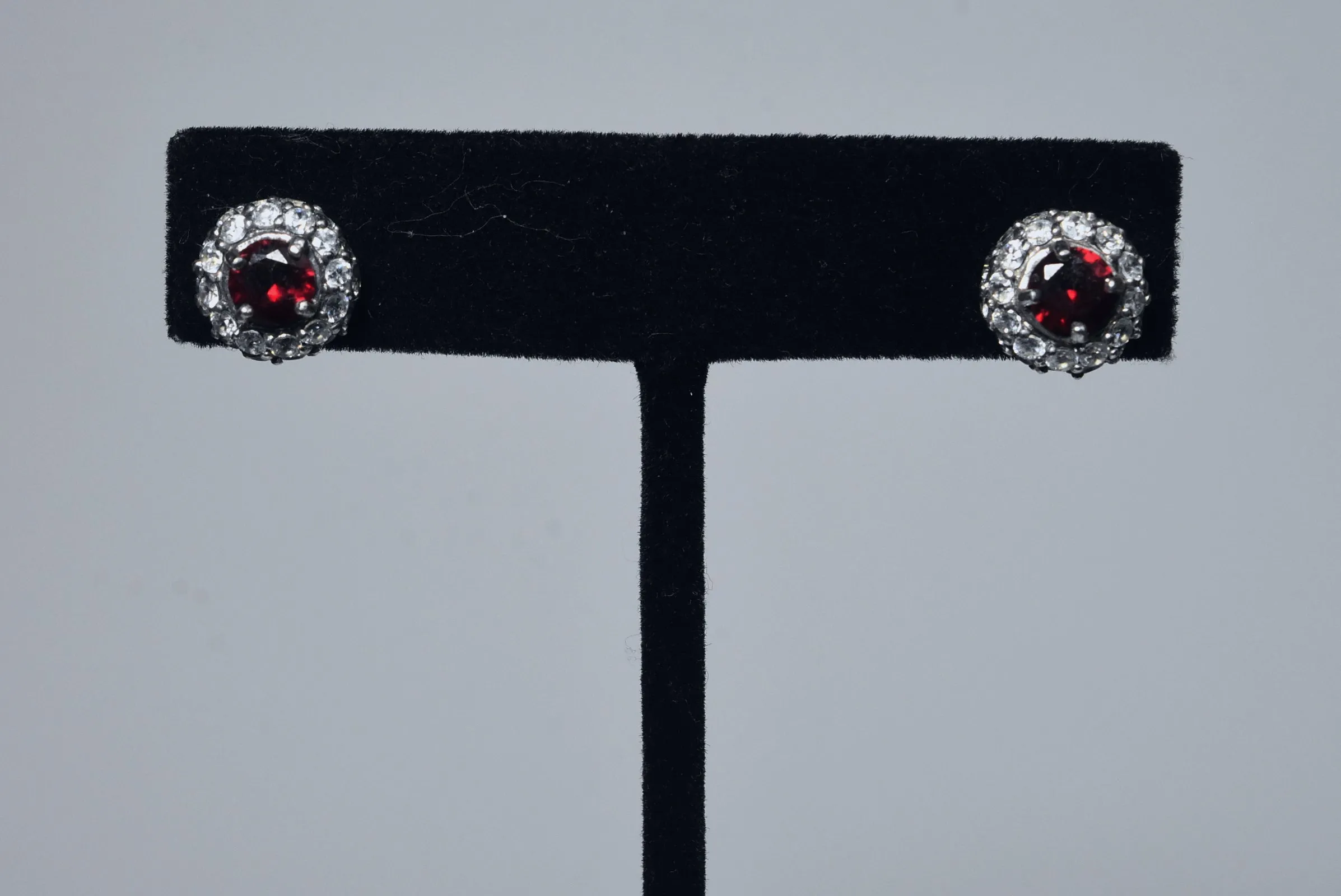 Elegant Ruby Sterling Silver Stud Earrings