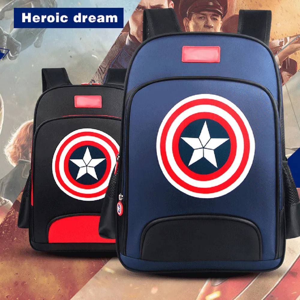 Elementary School Bag Captain America Children's Backpack Boys Backpack