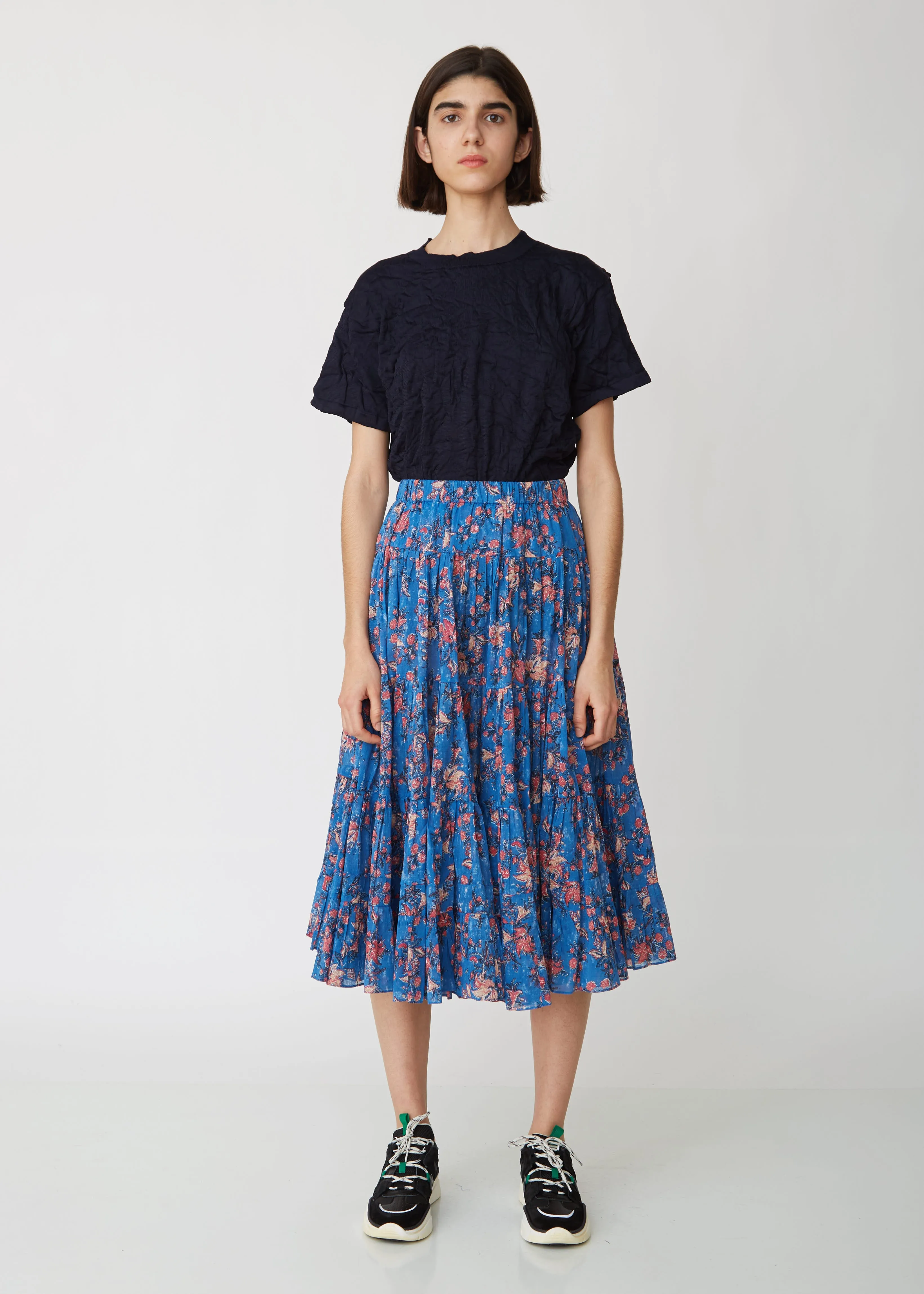 Elfa Pleated Cotton Voile Skirt