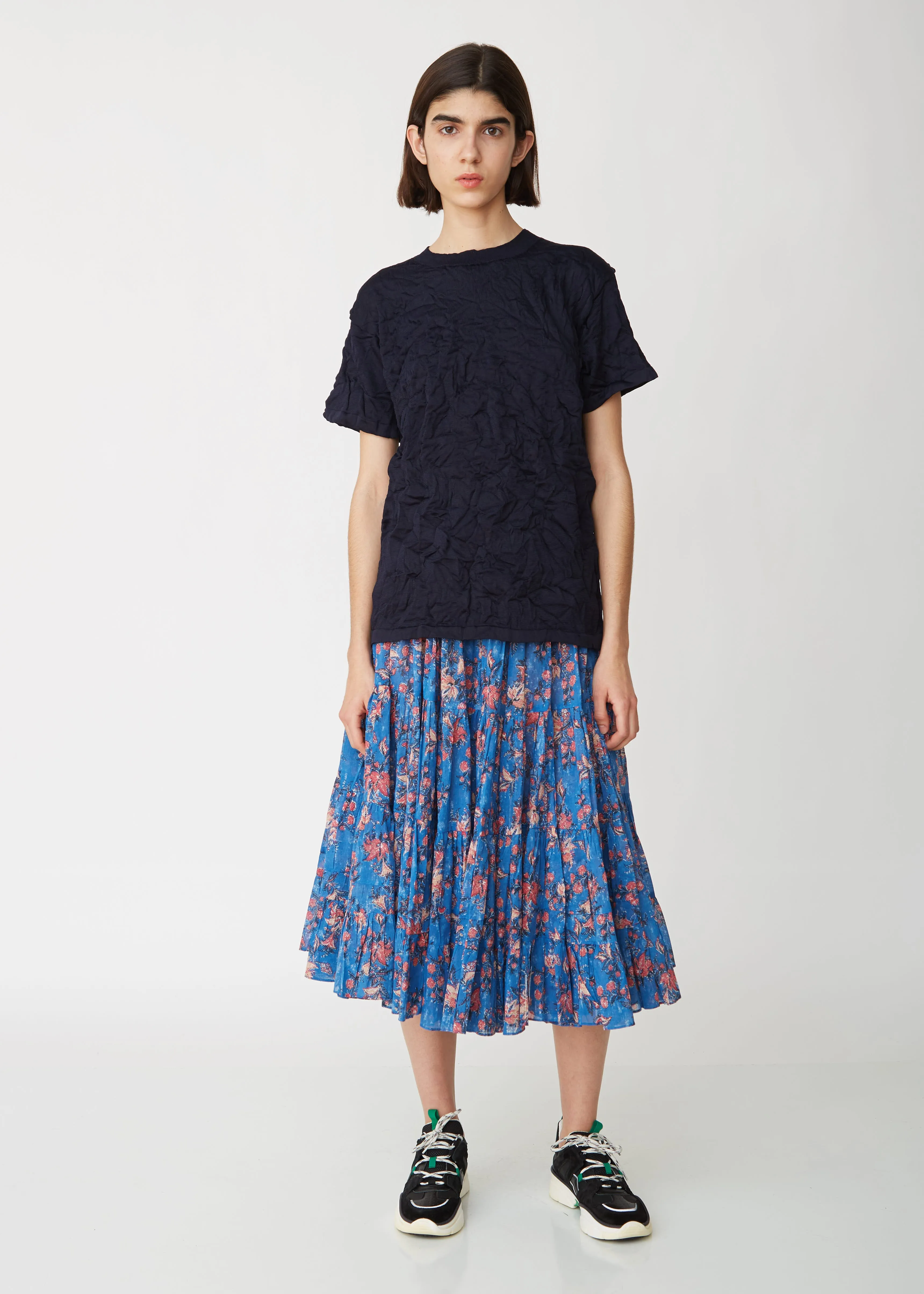 Elfa Pleated Cotton Voile Skirt