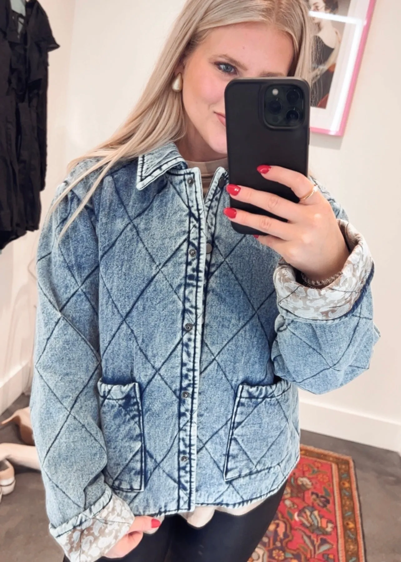 Elle Quilted Denim Jacket