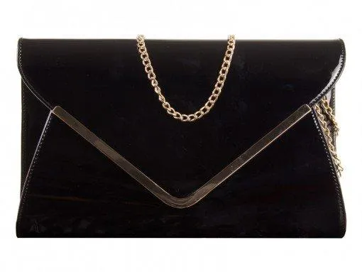 Ember Envelope Gold Trim Clutch Bag