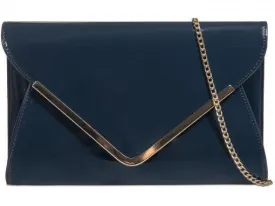 Ember Envelope Gold Trim Clutch Bag