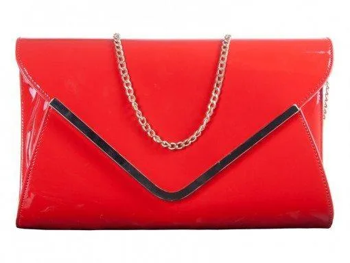 Ember Envelope Gold Trim Clutch Bag