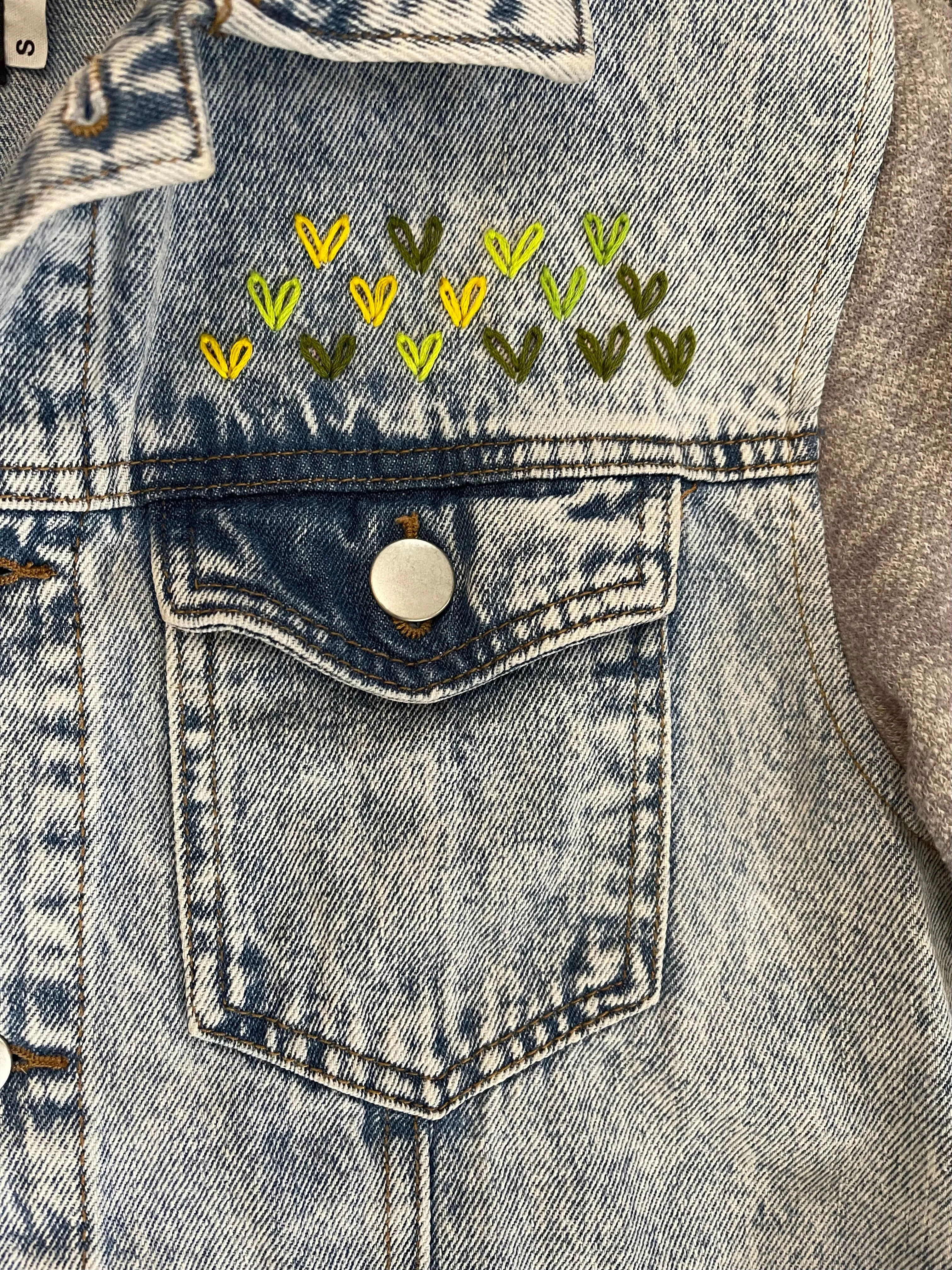 EMBROIDERED HEART JEAN JACKET