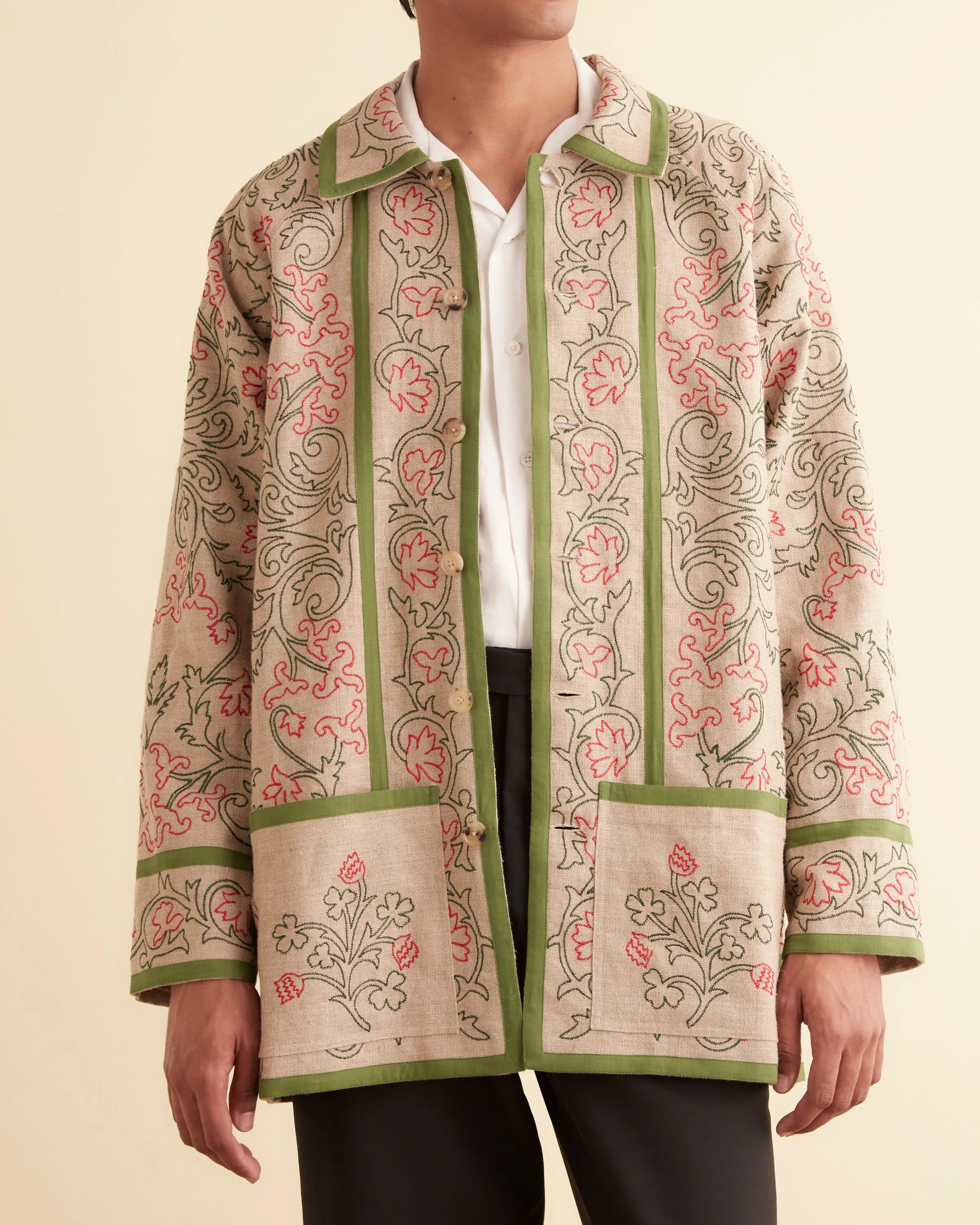 Embroidered Trumpetflower Coat