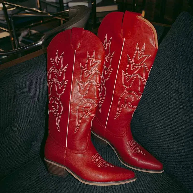 Embroidered Western Cowgirl Boots