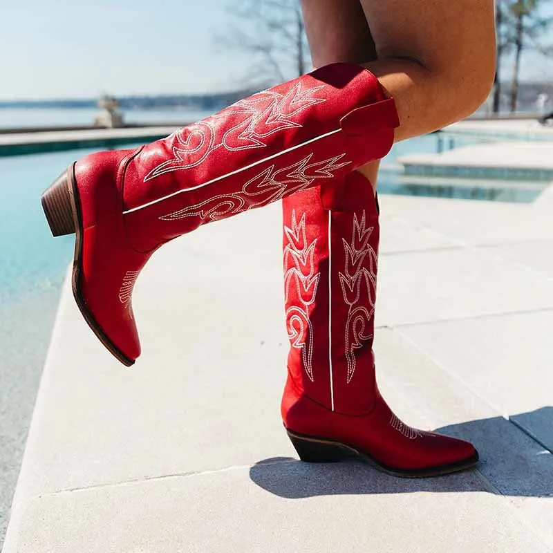 Embroidered Western Cowgirl Boots