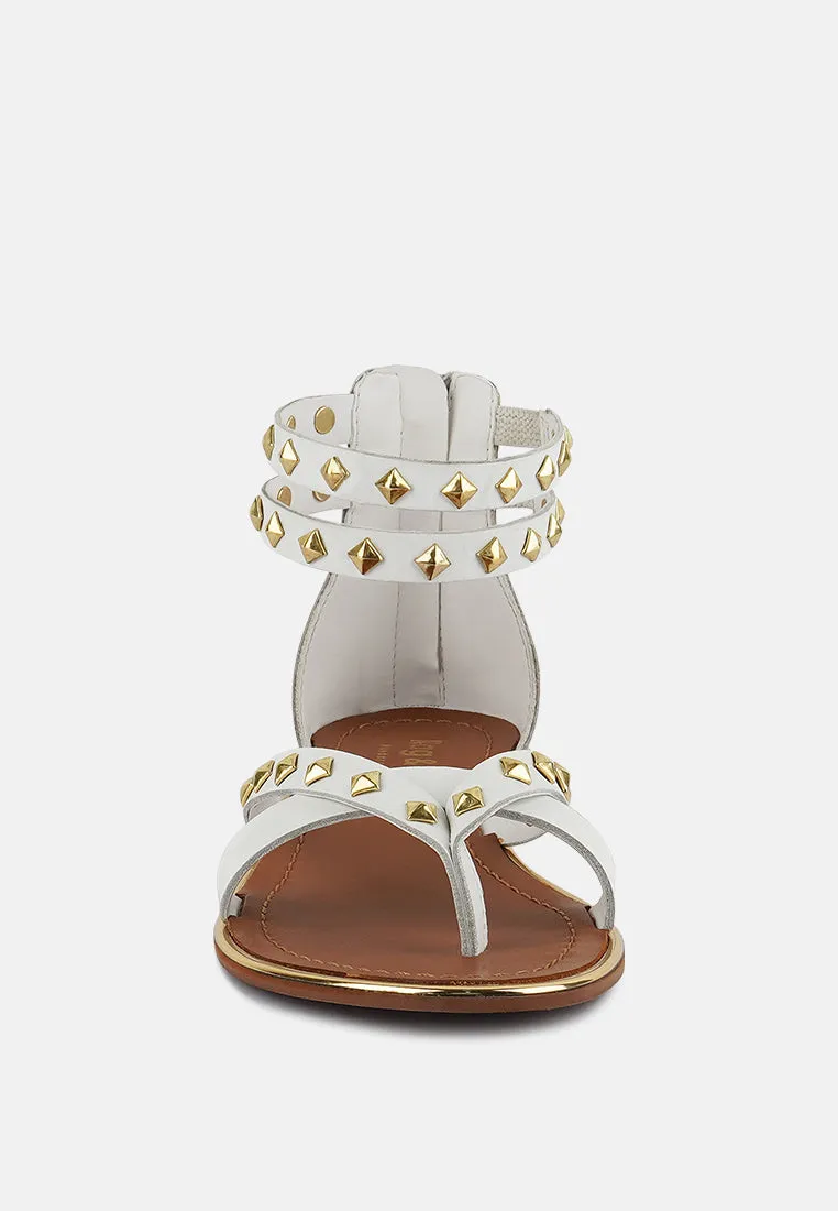 Emmeth Studs Embellished Flat Sandals