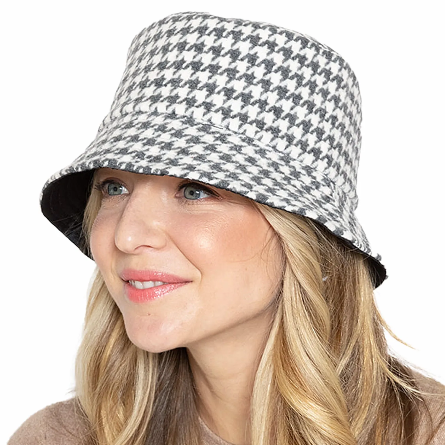 Empire Cove Womens Houndstooth Print Bucket Hat Fishermans