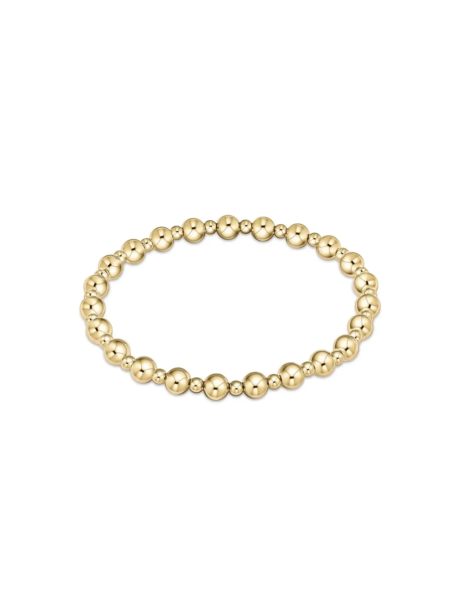 enewton Classic Grateful Pattern Gold Bead Bracelet: 5mm