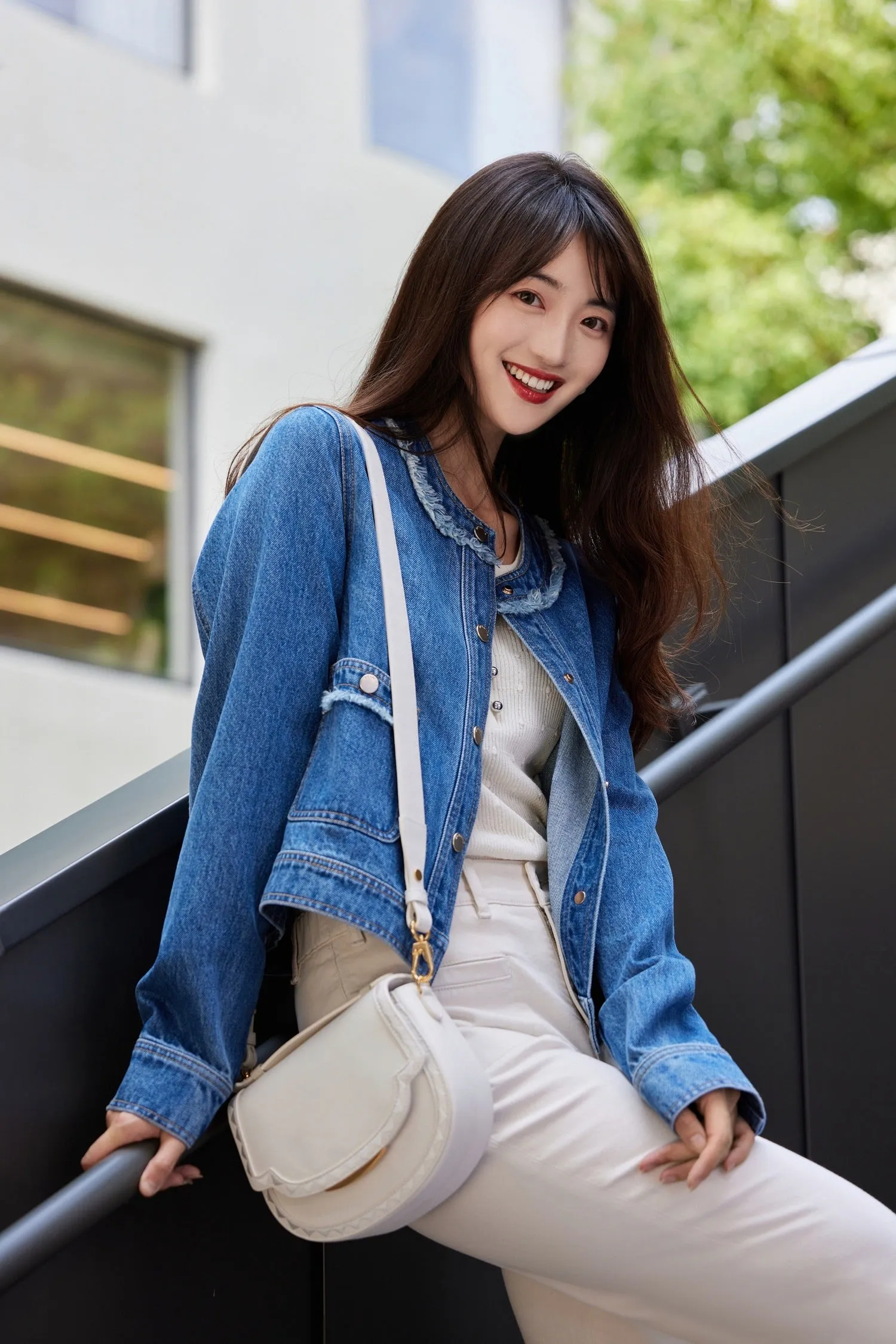 EP YAYING Chanel-style Denim Jacket