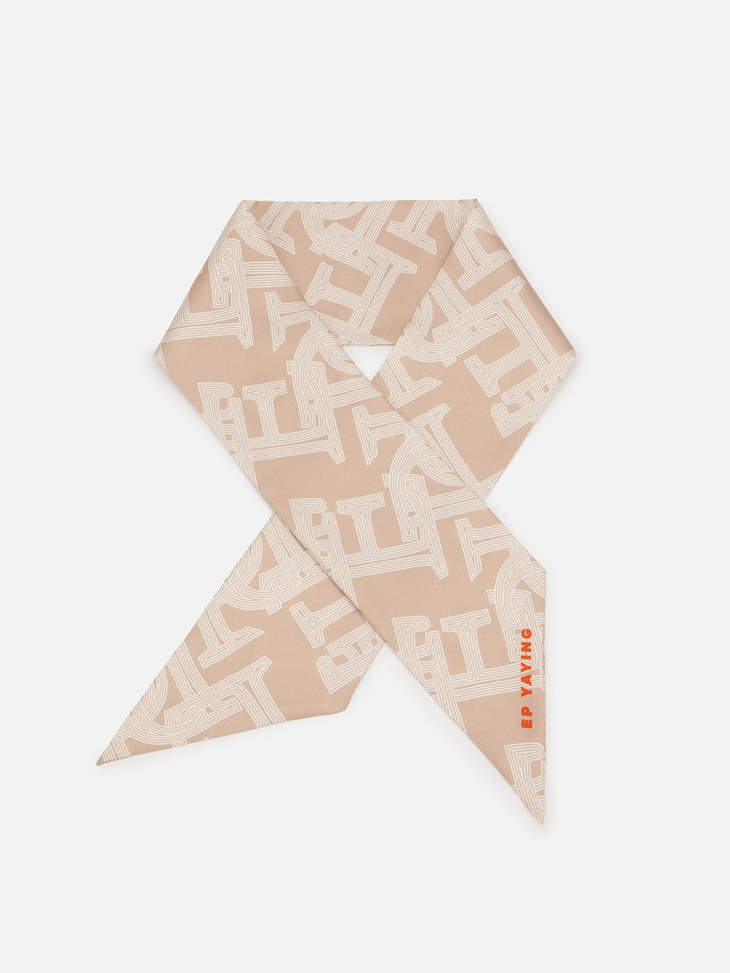 EP YAYING Letter Printed Silk Scarf