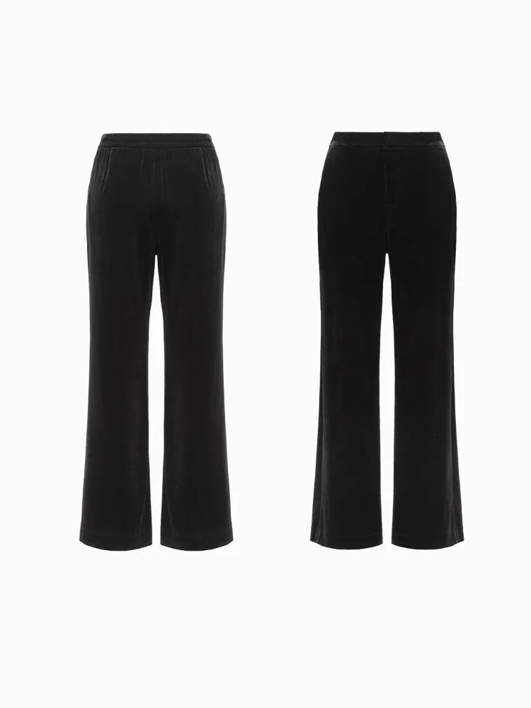 EP YAYING Velvet High-waisted Wide Leg Pants