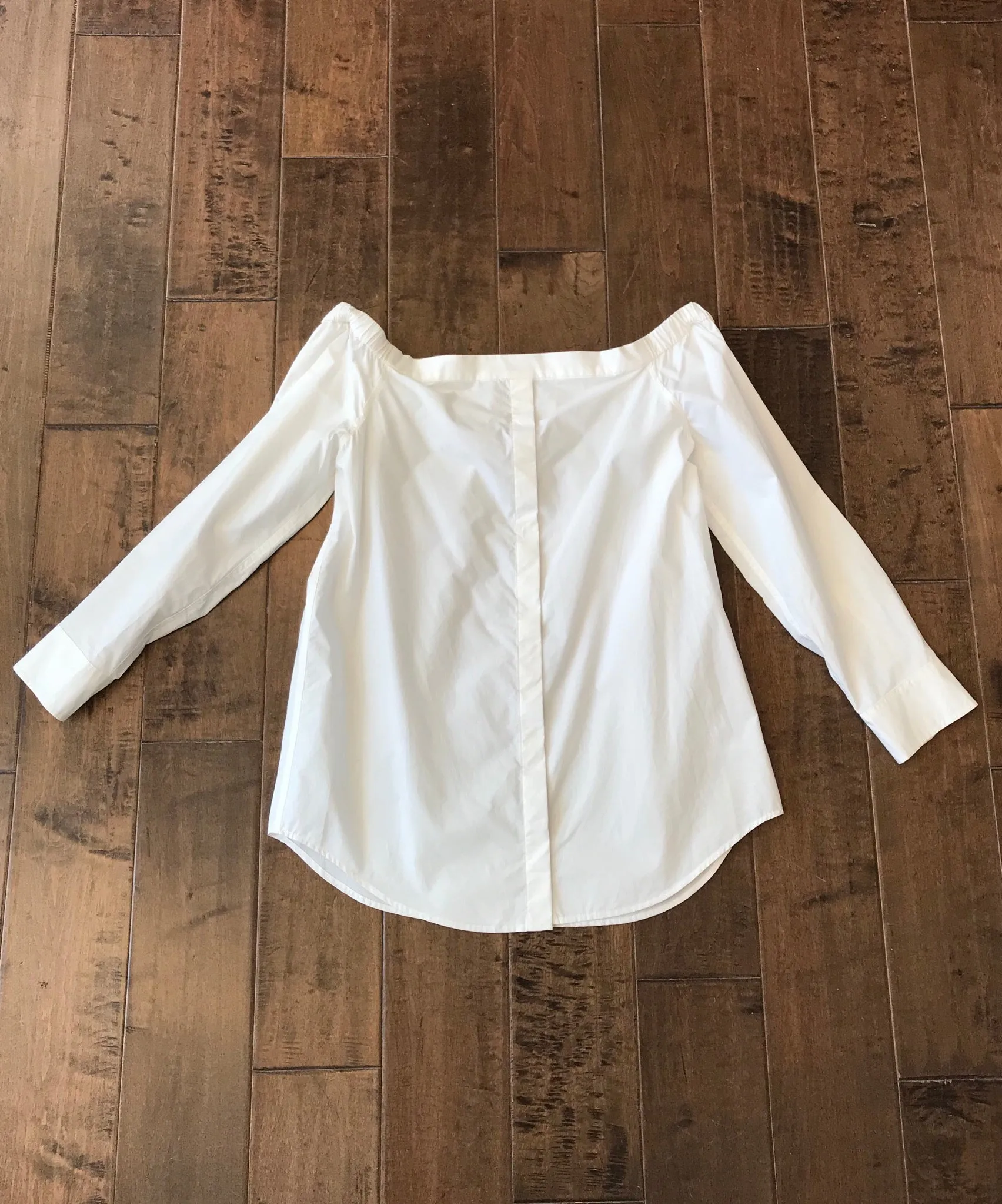 EQUIPMENT Off The Shoulder White Cotton Blouse