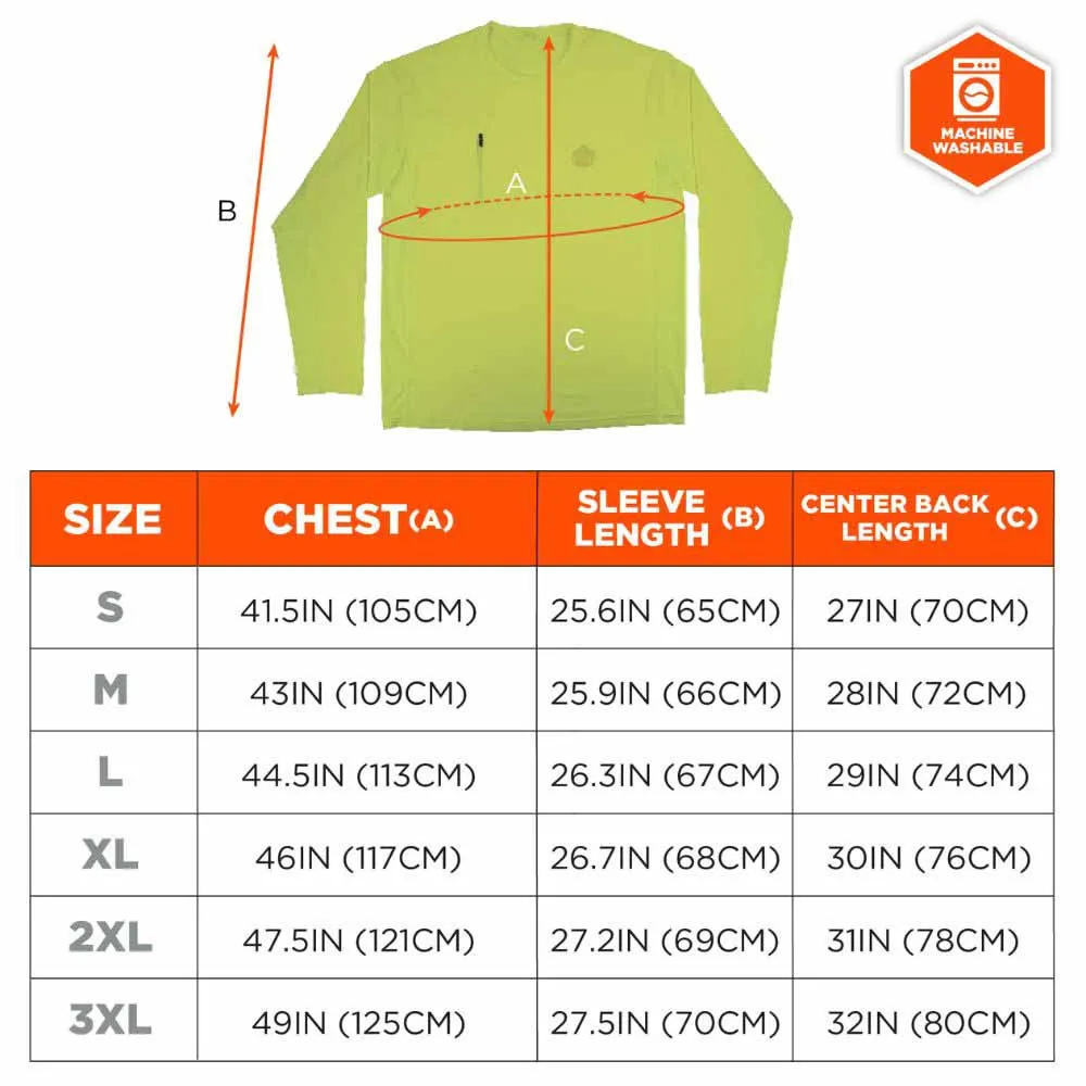 Ergodyne 12143 6689 M Lime Cooling Long Sleeve Sun Shirt with UV Protection