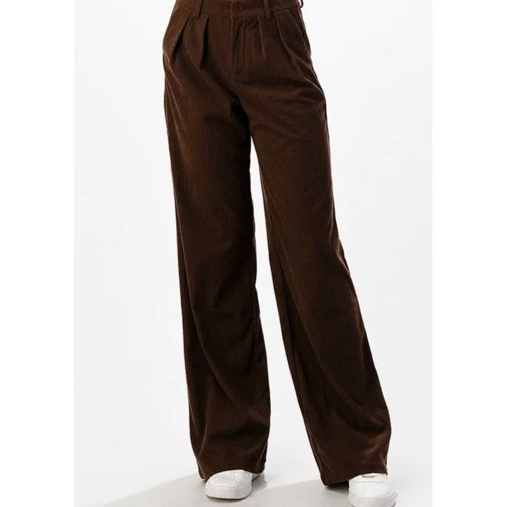 Erin Brown Corduroy Wide Leg Pant