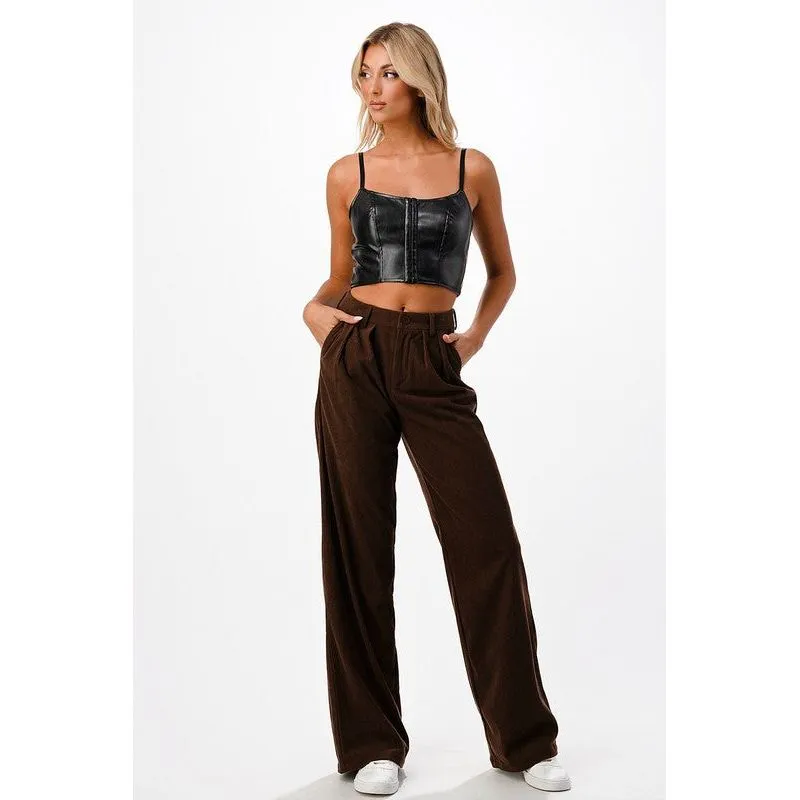 Erin Brown Corduroy Wide Leg Pant