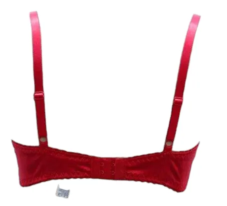 Escante Mix & Match Underwire Cup Bra with Boning & Hook-n-Eye Closure Red