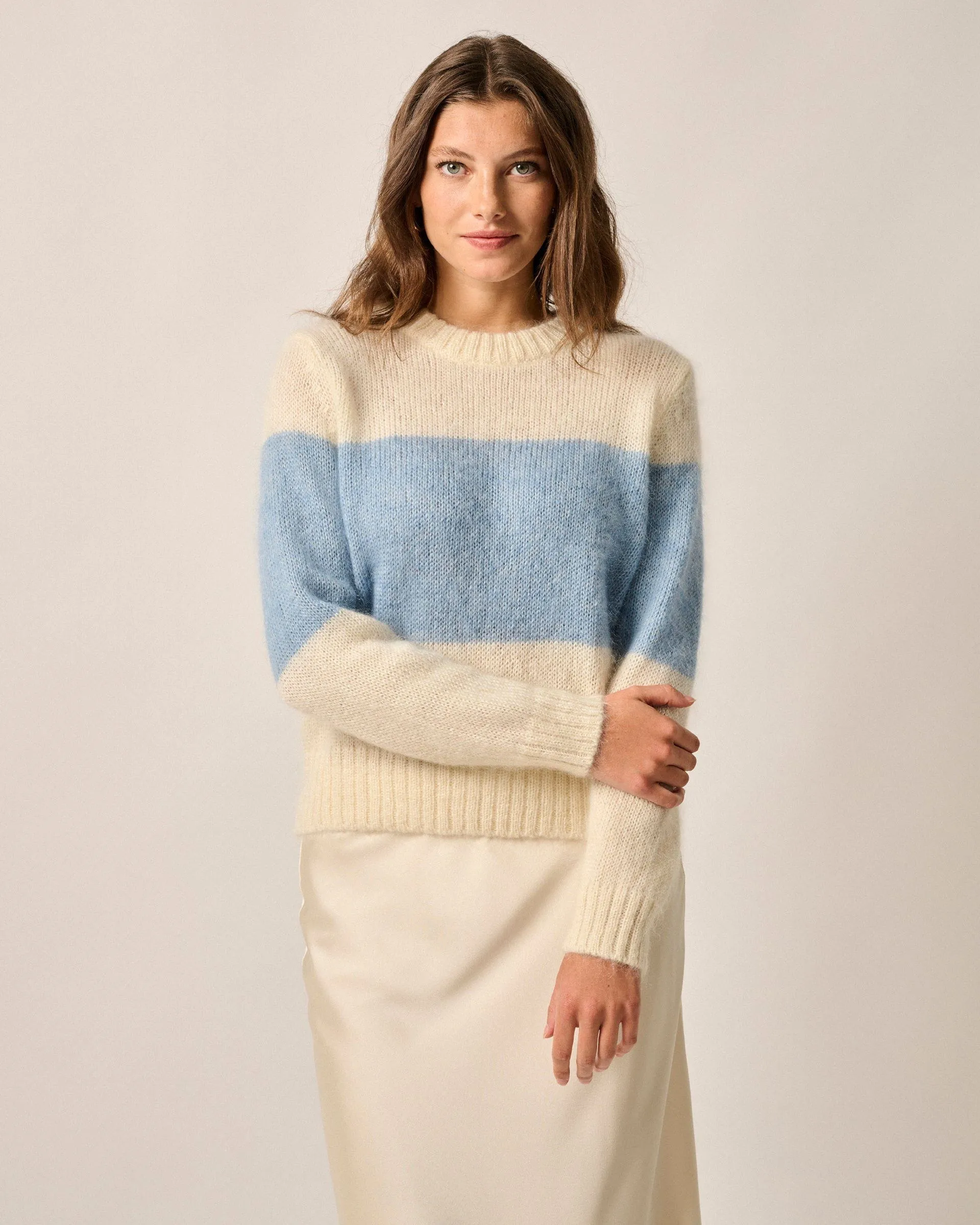 Esme Colorblock Chunky Crewneck Sweater