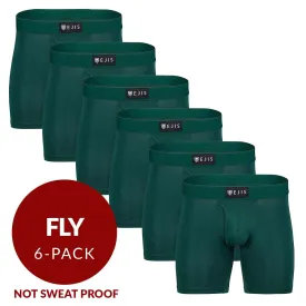 Essential Men's Boxer Briefs with Fly - Green 6-Pack