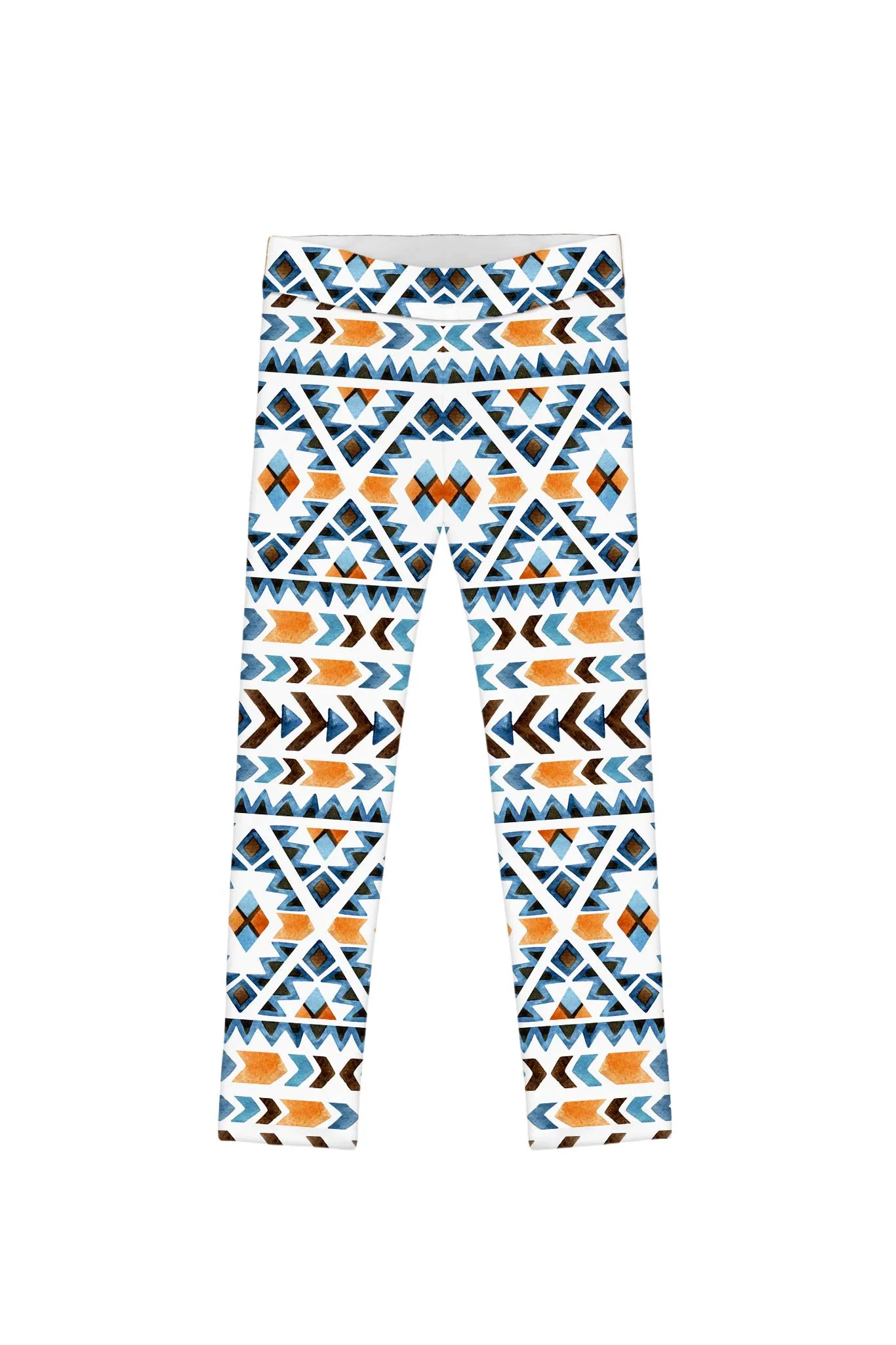 Ethno Chic Lucy White Bohemian Print Fall Fashion Leggings - Kids