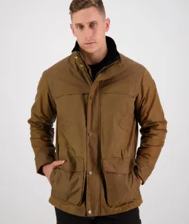 Evans Flat Oilskin Jacket - Tan