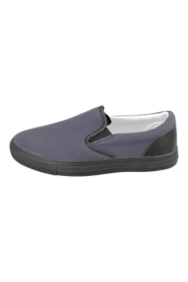 Evening Blue Men's Slip-on Canvas Shoes (Model 019)