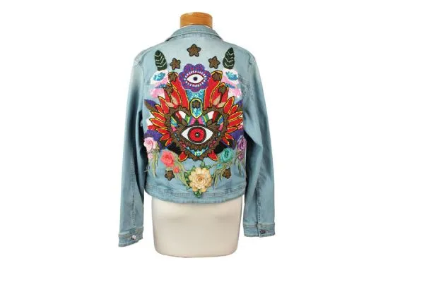 EVIL EYE HEART DENIM JACKET