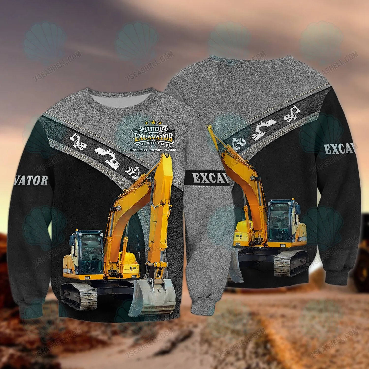 Excavator Driver Hoodie T Shirt Sweatshirt for Men & Women, Christmas Gift for Excavator Driver