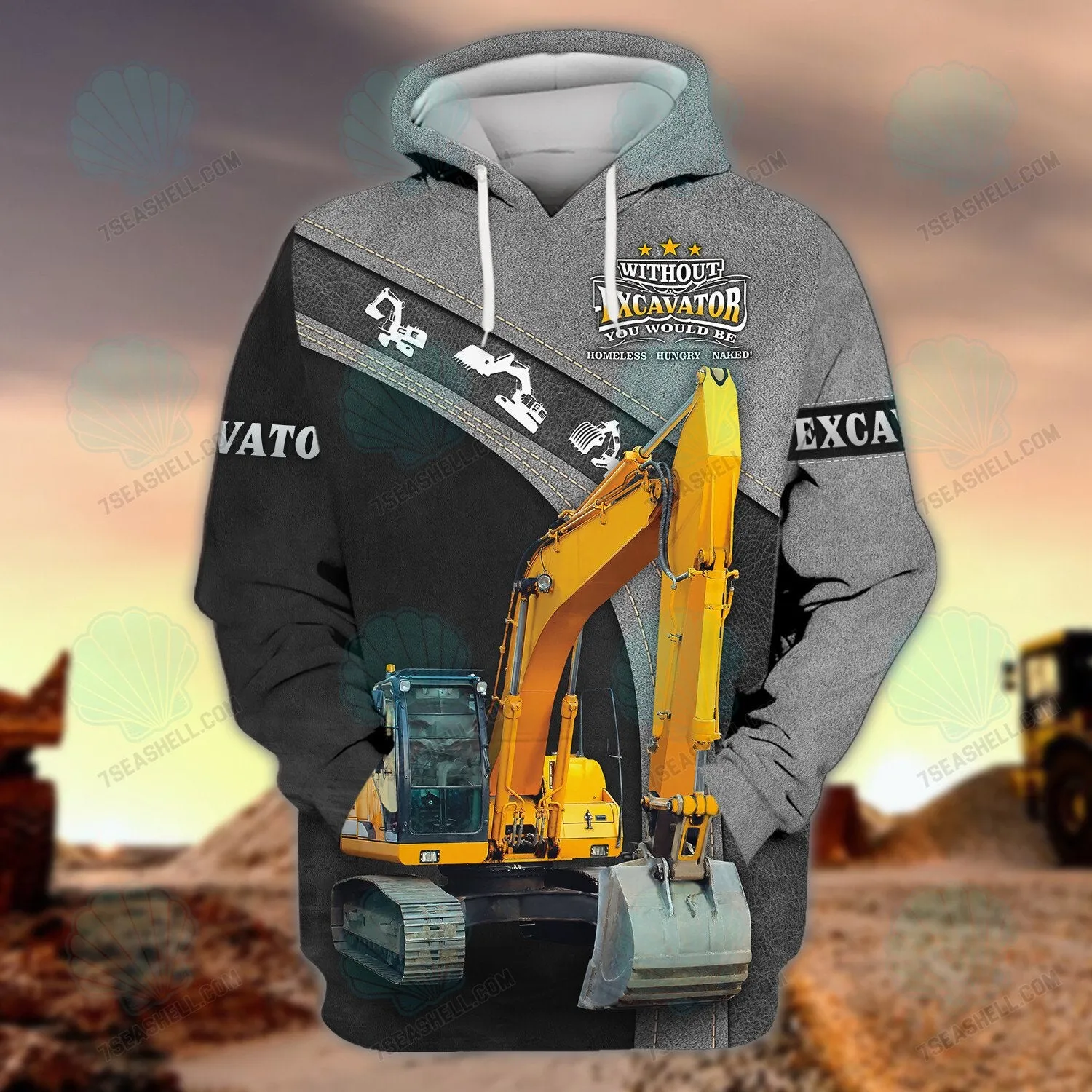 Excavator Driver Hoodie T Shirt Sweatshirt for Men & Women, Christmas Gift for Excavator Driver