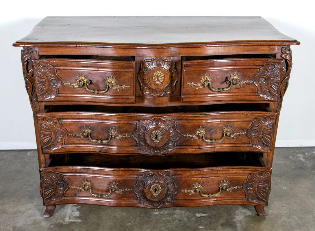 Exceptional 18th Century Regence Period Lyonnaise Commode Galbé