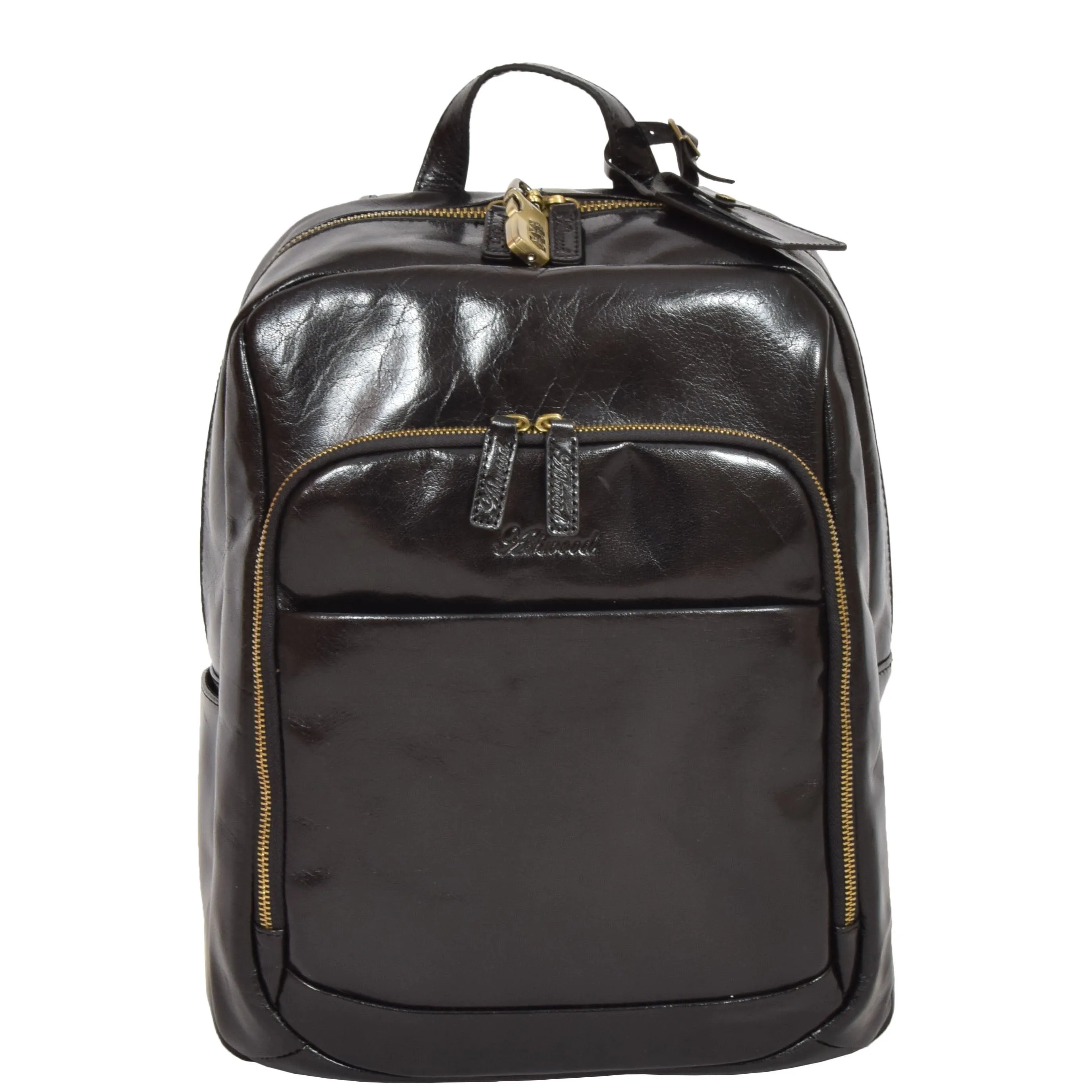 Exclusive Leather Organiser Rucksack Peru Black