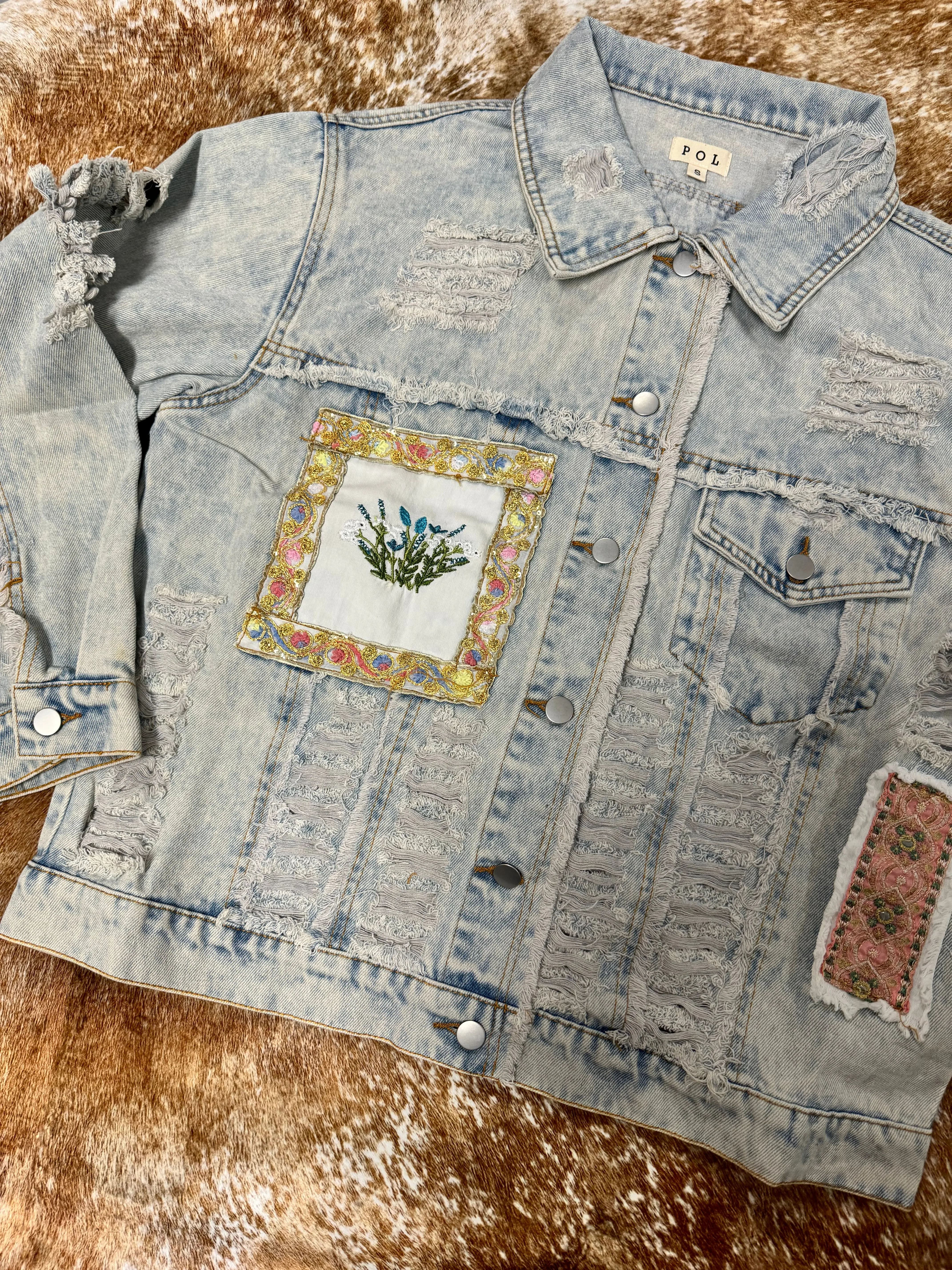 Fabens Patchwork Denim Jacket