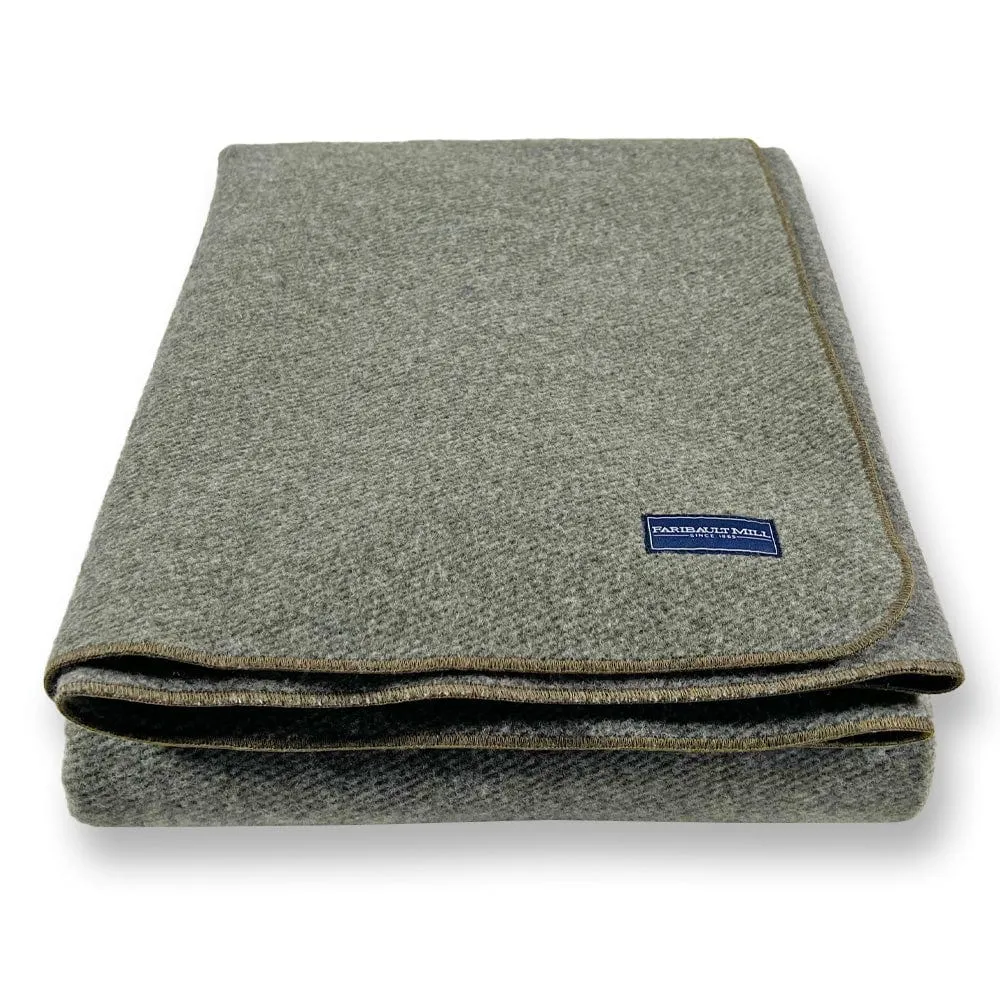 Factory Second Summit Wool Blanket - Olive