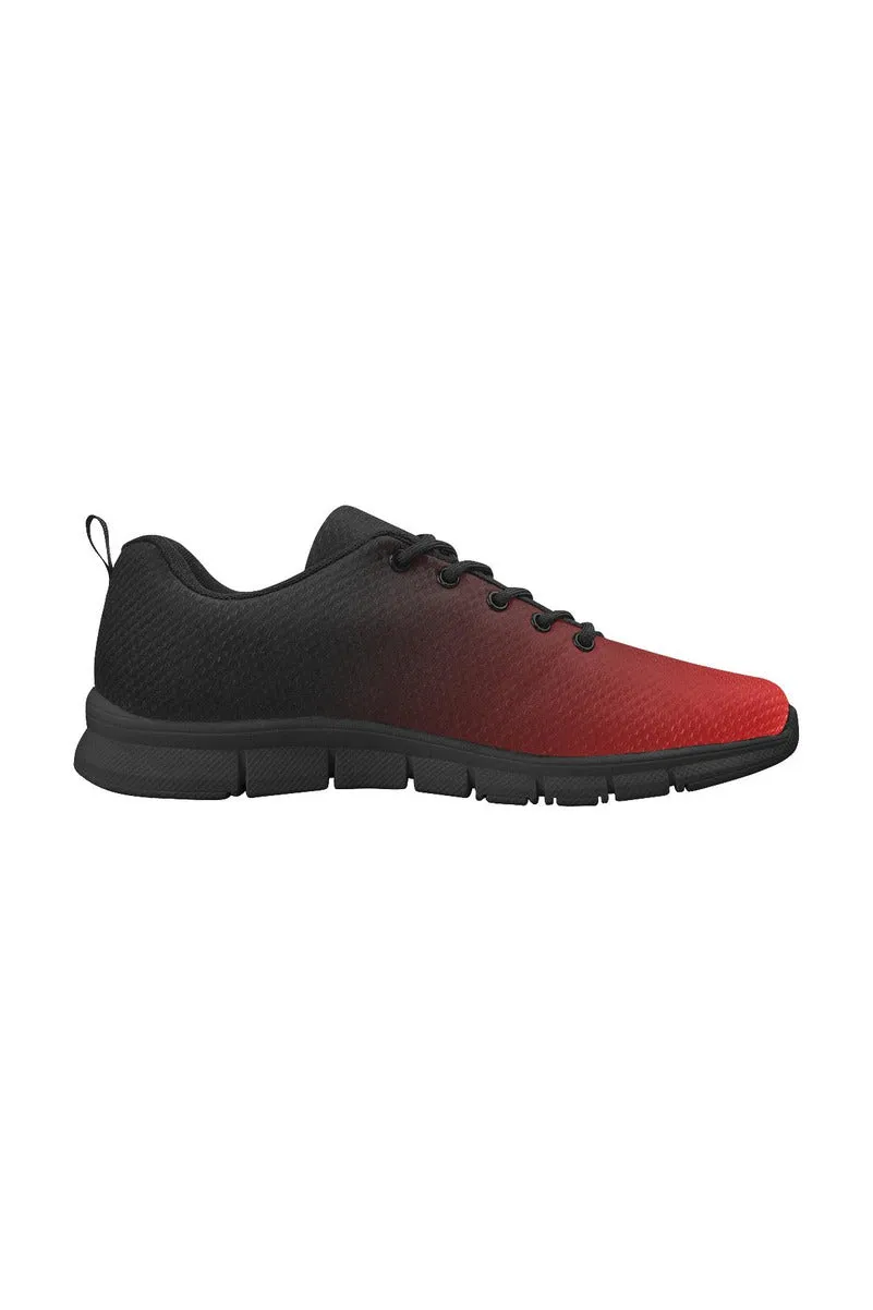 Fade Red to Black Women's Breathable Running Shoes