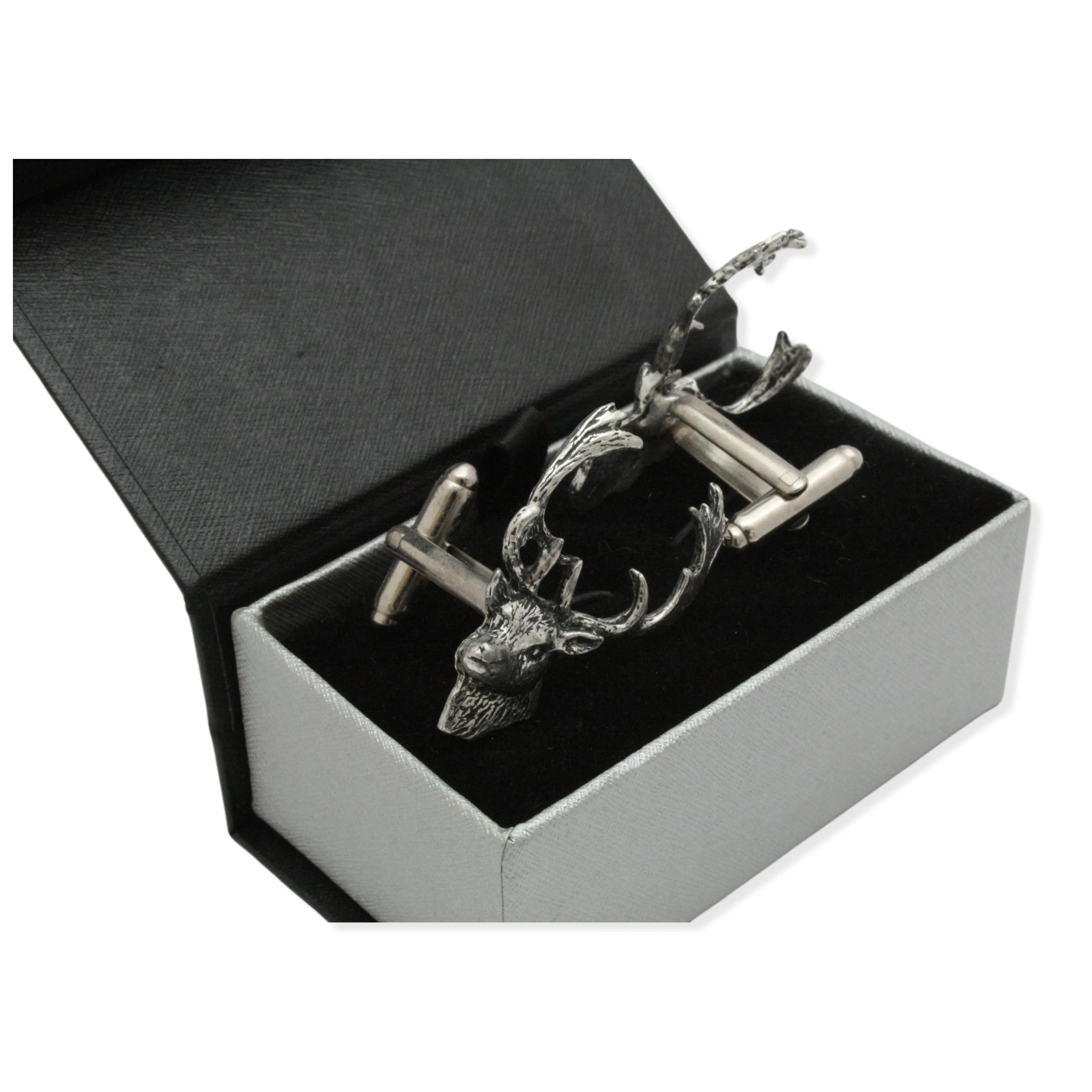 Fallow Deer Fine English Pewter Cufflinks With Gift Box