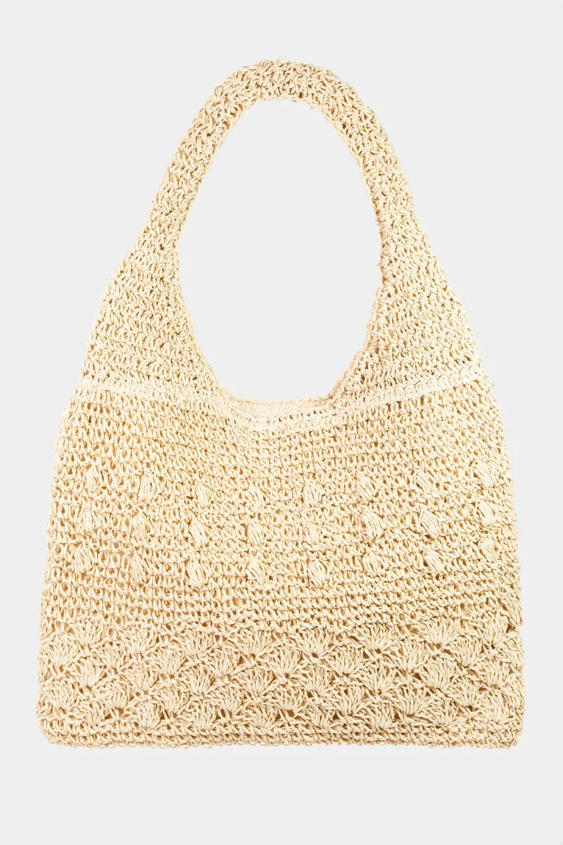 Fame Straw Braided Tote Bag