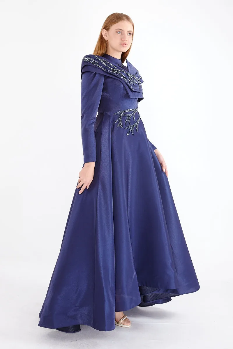 F&S Elegant Gown Navy Blue