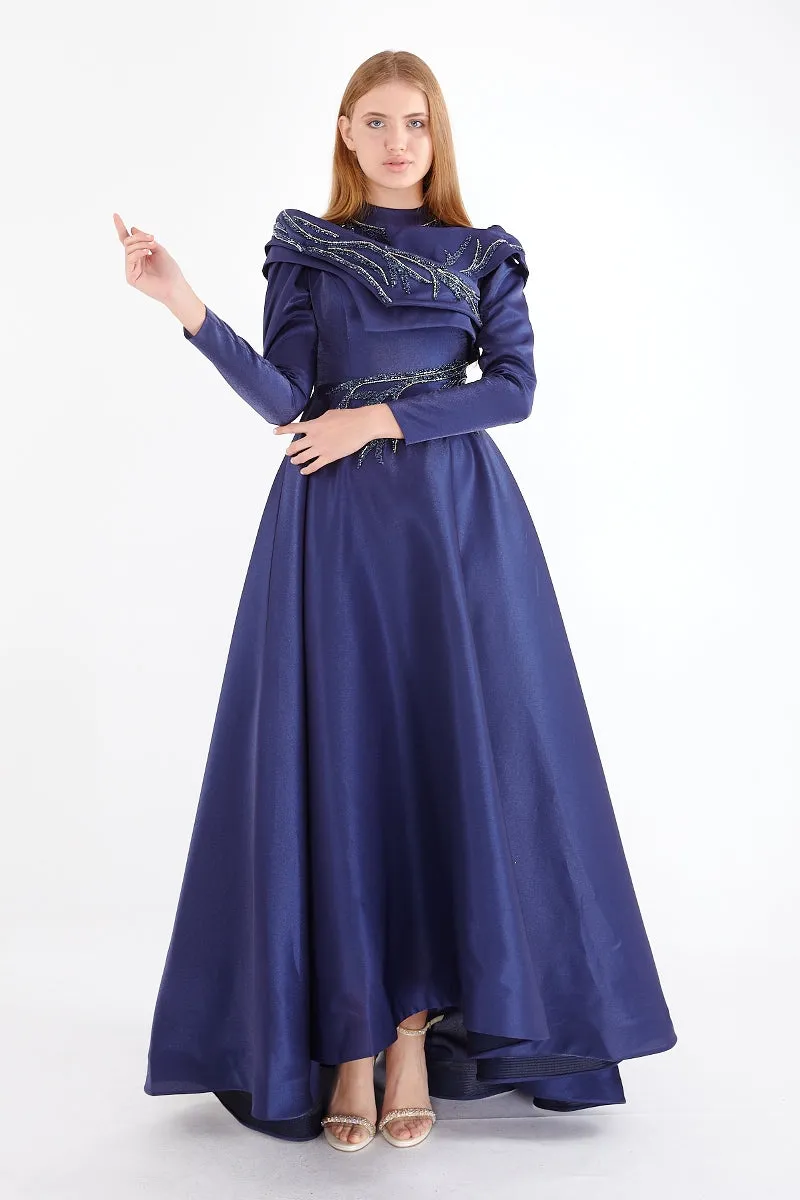 F&S Elegant Gown Navy Blue