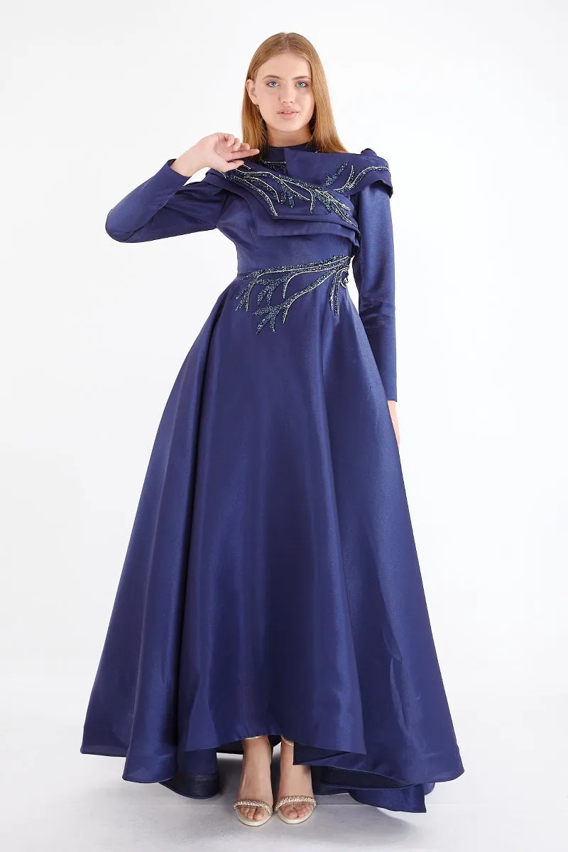 F&S Elegant Gown Navy Blue