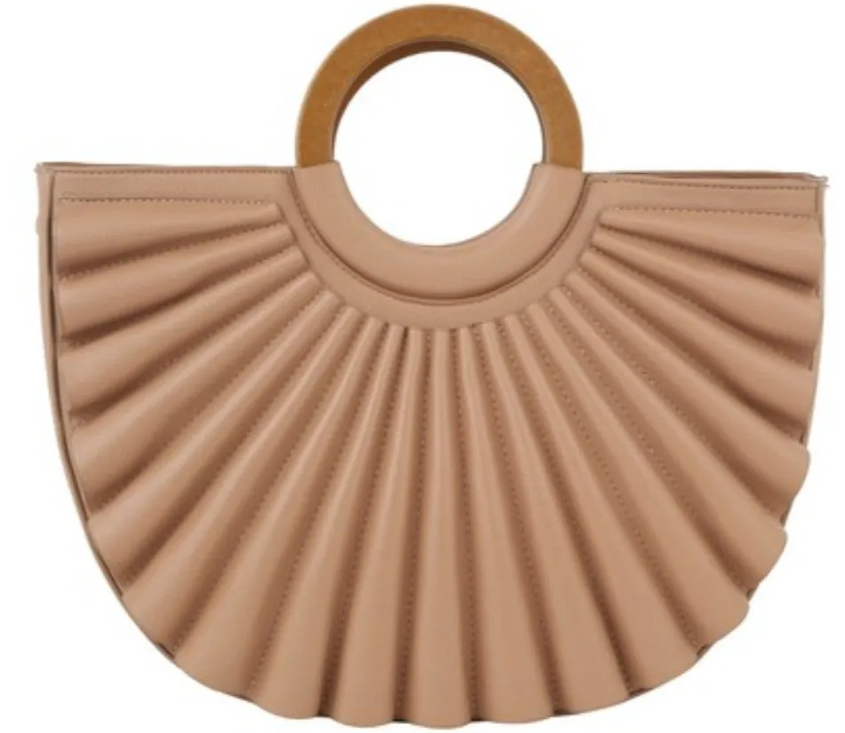 Fan Me Wooden Handle Purse FIVE Colors Available