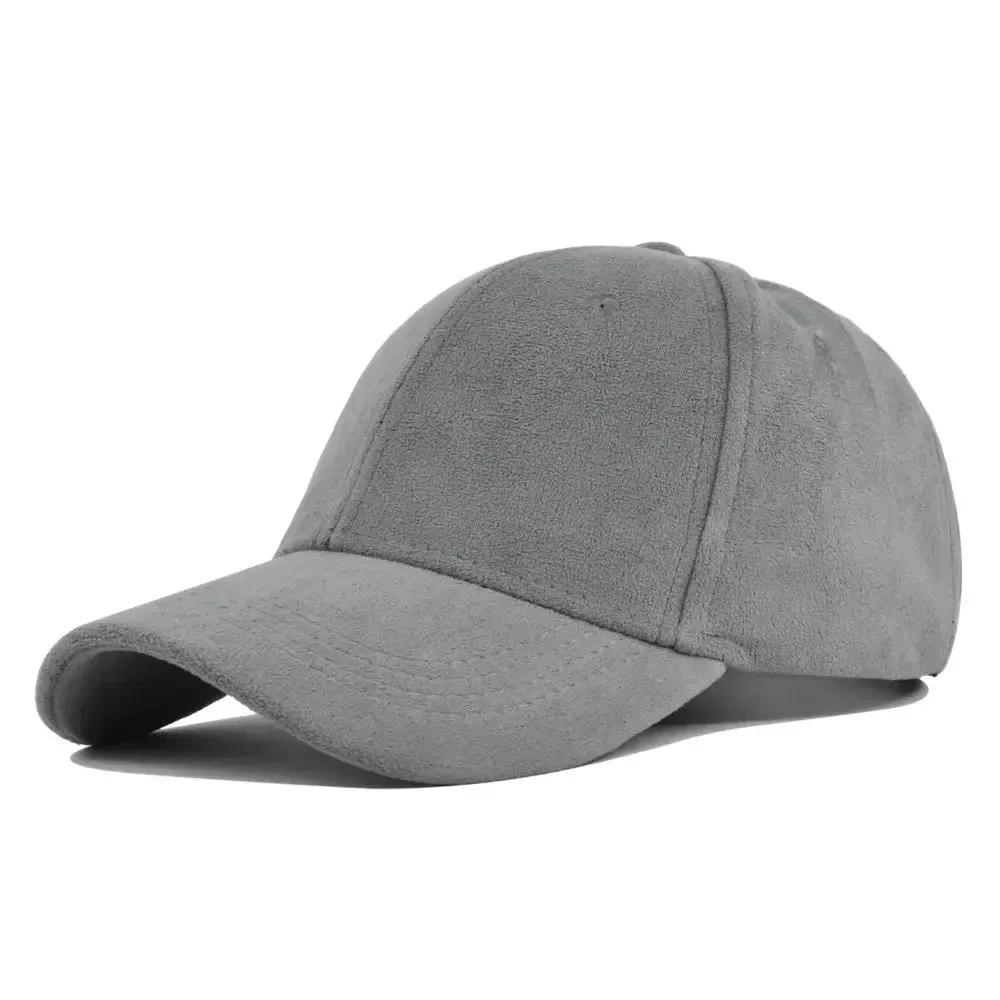 Fashion Suede Baseball Caps For Men Women Autumn Winter Solid Retro Snapback Hip Hop Hat Unisex Street Adjustable Sun Visor Caps