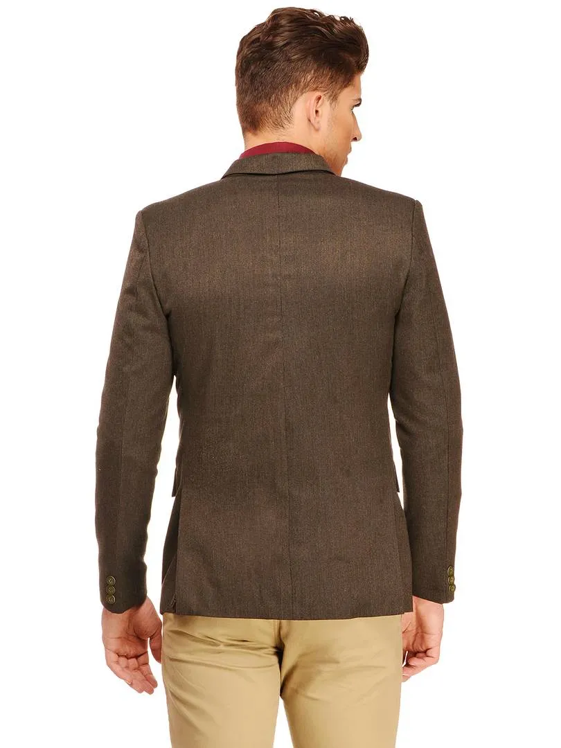 Fashionable Brown Polyviscose Jacket For Men