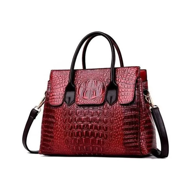 Fashionable CrocLuxe Convex Crocodile Tote Bag