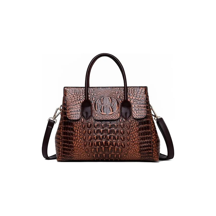 Fashionable CrocLuxe Convex Crocodile Tote Bag